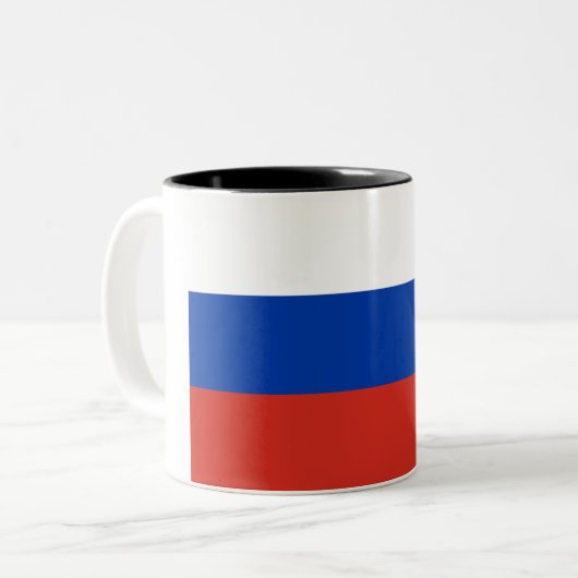 Tasse 2 Couleurs Drapeau russe (Russie) (Devant gauche)