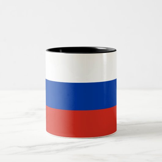 Tasse 2 Couleurs Drapeau russe (Russie) (Centre)