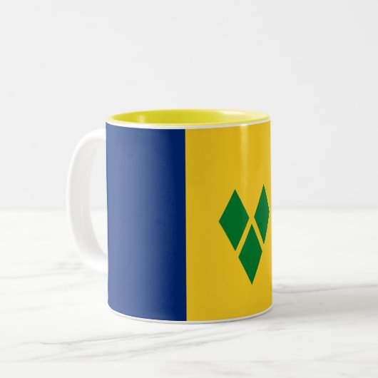 Tasse 2 Couleurs Drapeau Saint-Vincent (Devant gauche)