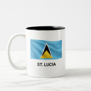 Tasse 2 Couleurs Drapeau Simple de Sainte-Lucie Fierté Quotidienn
