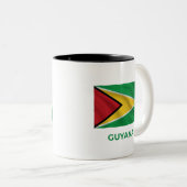 Tasse 2 Couleurs Drapeau Simple Guyana | Fierté Quotidienne (Devant droit)
