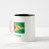 Tasse 2 Couleurs Drapeau Simple Guyana | Fierté Quotidienne (Devant gauche)