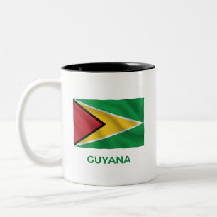 Tasse 2 Couleurs Drapeau Simple Guyana Fierté Quotidienne