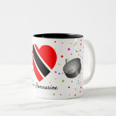 Tasse 2 Couleurs Drapeau & Steelpan de Trinité-et-Tobago (Votre nom (Devant droit)
