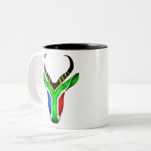 Tasse 2 Couleurs Drapeau sud-africain springbok (Devant gauche)