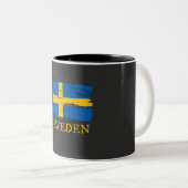 Tasse 2 Couleurs Drapeau Suède (Devant droit)