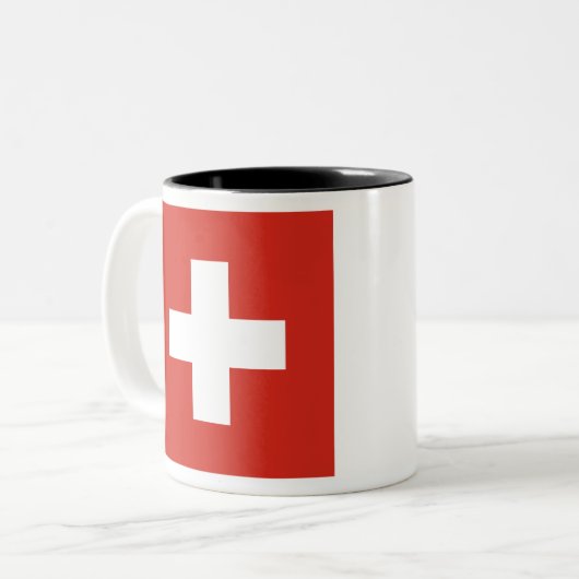 Tasse 2 Couleurs Drapeau Suisse (Devant gauche)