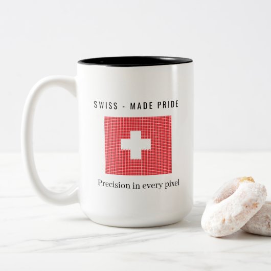 Tasse 2 Couleurs Drapeau suisse (Avec donut)