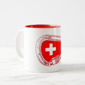 Tasse 2 Couleurs Drapeau Suisse Escalade carabiner (Devant gauche)