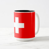 Tasse 2 Couleurs Drapeau suisse (Suisse) (Devant droit)