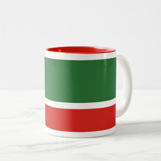 Tasse 2 Couleurs Drapeau tchétchène (Devant droit)