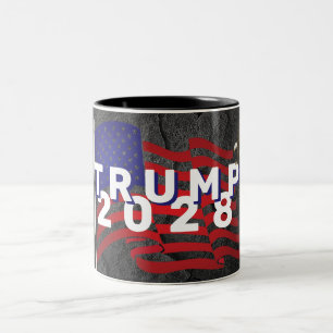Tasse 2 Couleurs Drapeau Trump 2028 et aigle chauve
