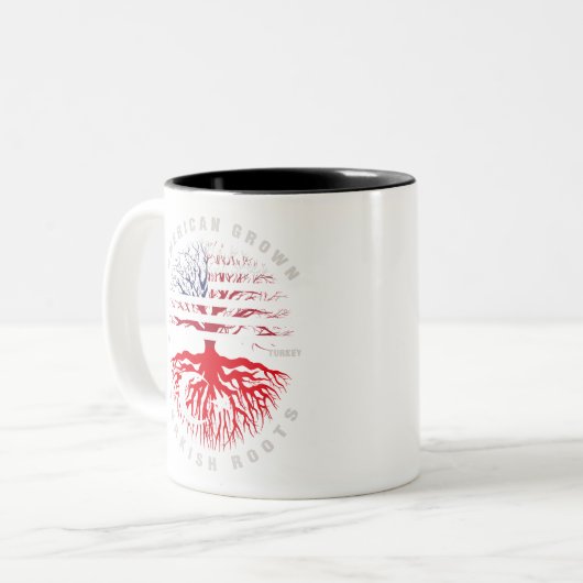 Tasse 2 Couleurs Drapeau turc américain (Devant gauche)