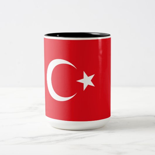 Tasse 2 Couleurs Drapeau turc (Turquie) (Centre)