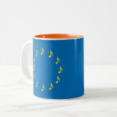Tasse 2 Couleurs Drapeau UE semiquaver de musiciens (Devant gauche)