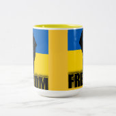 Tasse 2 Couleurs Drapeau ukrainien avec le poing pour la LIBERTÉ (Centre)