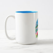 Tasse 2 Couleurs Drapeau ukrainien et fleurs (Gauche)