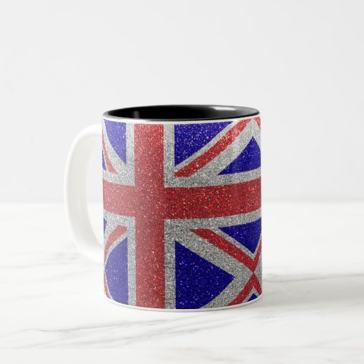 Tasse 2 Couleurs Drapeau Union Jack Londres Parties scintillant bri (Devant gauche)
