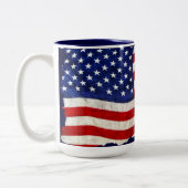 Tasse 2 Couleurs Drapeau US, Conception patriotique, Étoiles & Stri (Gauche)