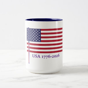 Tasse 2 Couleurs Drapeau USA 1776-2026 Anniversaire