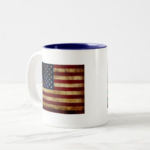 Tasse 2 Couleurs Drapeau USA / Grunge