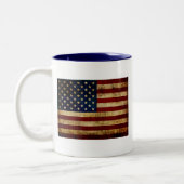 Tasse 2 Couleurs Drapeau USA / Grunged (Gauche)