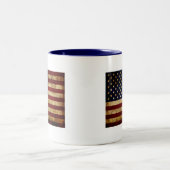 Tasse 2 Couleurs Drapeau USA / Grunged (Centre)