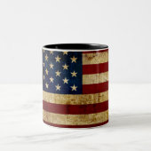 Tasse 2 Couleurs Drapeau USA / Grunged (Centre)