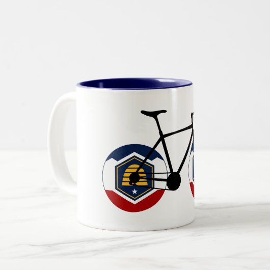 Tasse 2 Couleurs Drapeau Utah Cyclisme (Devant gauche)