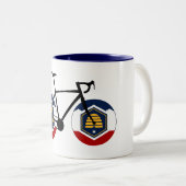 Tasse 2 Couleurs Drapeau Utah Cyclisme (Devant droit)
