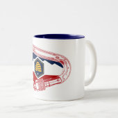 Tasse 2 Couleurs Drapeau Utah Escalade carabiner (Devant droit)