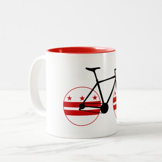 Tasse 2 Couleurs Drapeau Washington D.C. Cyclisme (Devant gauche)