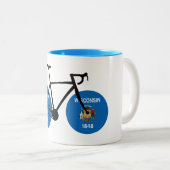 Tasse 2 Couleurs Drapeau Wisconsin Cyclisme (Devant droit)