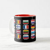 Tasse 2 Couleurs Drapeaux de 28 nations d'UE d'Union européenne - (Devant gauche)