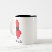 Tasse 2 Couleurs Drapeaux et pays Albanie (Devant gauche)