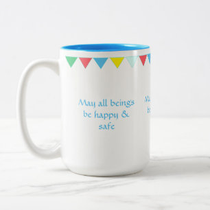 Tasse 2 Couleurs Drapeaux multicolores de prière et calligraphie