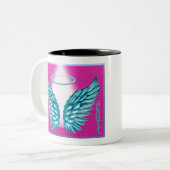 Tasse 2 Couleurs "Dreamlike Angelic Wings and Halo" (Devant gauche)