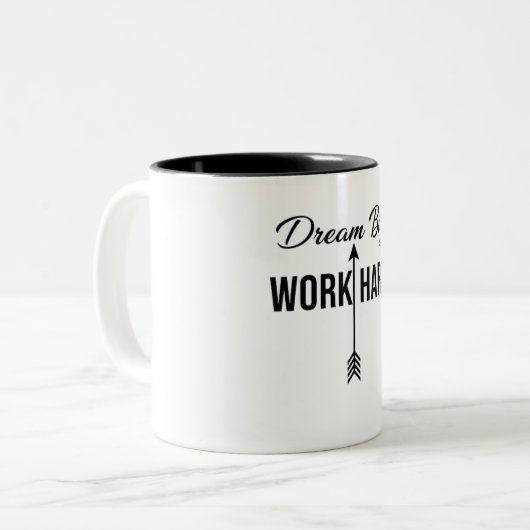 Tasse 2 Couleurs Dreams Big Work Hard  (Devant gauche)