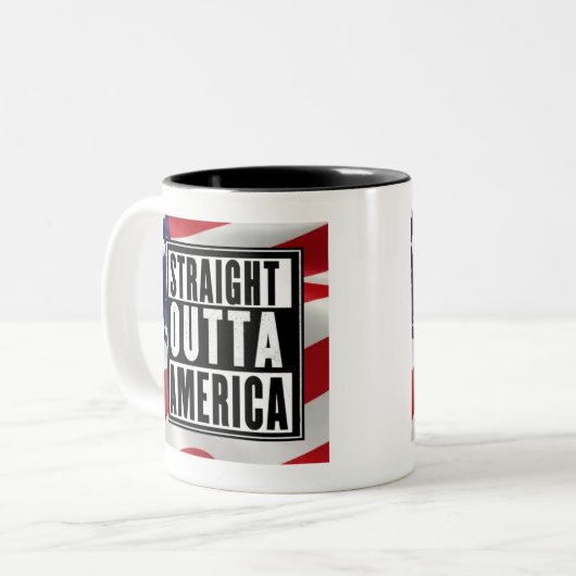 Tasse 2 Couleurs "Droit Devant L'Amérique" (Devant gauche)