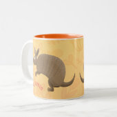 Tasse 2 Couleurs Drôle armadillo joyeux dessin animé (Devant gauche)
