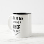 Tasse 2 Couleurs Drôle cadeau de Cuisine pour Chef Drôle Chef (Devant gauche)