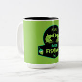 Tasse 2 Couleurs Drôle cadeaux de pêche originaux (Devant gauche)