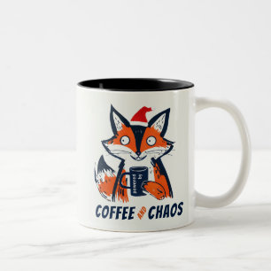 Tasse 2 Couleurs Drôle café et chaos Père Noël Fox