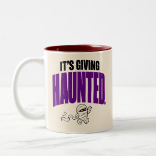 Tasse 2 Couleurs Drôle C'est Donnant Hanté Rétro Momie Halloween 