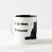 Tasse 2 Couleurs Drôle Cher Cher Chat Maman Citation Chat Noir Pers (Devant gauche)