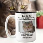 Tasse 2 Couleurs Drôle Cher Père Chat | Photo et nom du chat person<br><div class="desc">C'est une citation parfaite hilarante et relatable ! La tasse customisée avec une photo de votre chat qui dit "Merci pour être mon père, si un autre homme était mon père, Claw Up his Face, And Go Find You." est une excellente façon de se moquer de la perception commune que...</div>