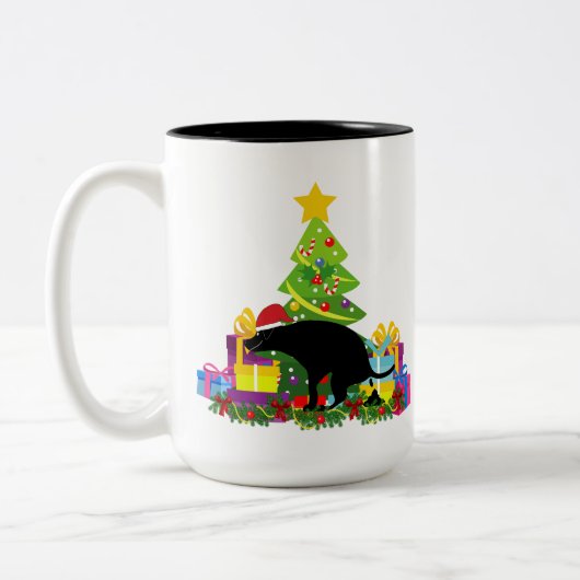 Tasse 2 Couleurs Drôle chien de balançoire (Gauche)