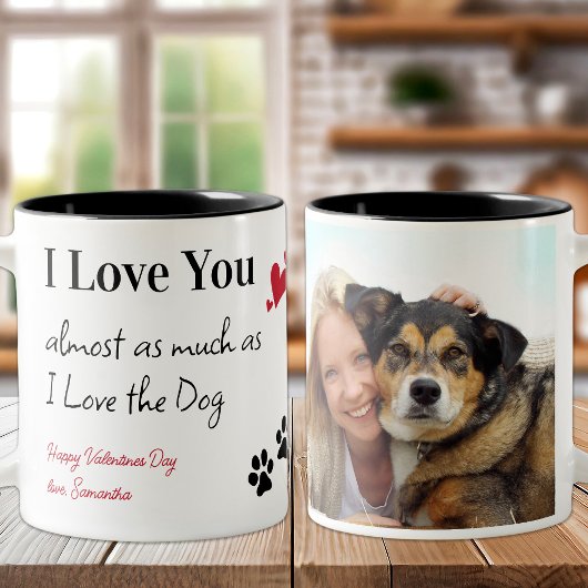 Tasse 2 Couleurs Drôle Chien Je t'aime mignon Animal de compagnie P