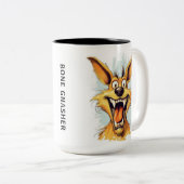 Tasse 2 Couleurs Drôle chien monstre : Bone Gnasher (Devant droit)