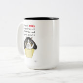 Tasse 2 Couleurs Drôle Chubby Tabby Boîte à chat (Devant gauche)